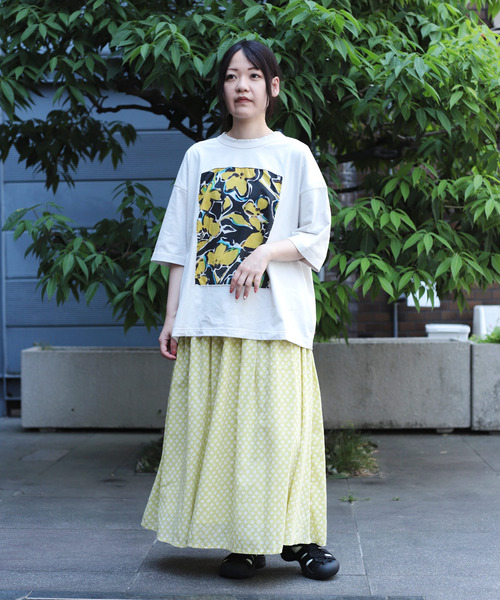 prit（プリット）の「[prit] 天竺×ローンラフボタニカルプリント 5分袖フレームTシャツ（Tシャツ/カットソー・レディース・ホワイト系その他/ホワイト系その他2・FREE）」の22枚目の写真
