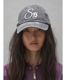 SOMSOC（ソムソック）の「SIGNATURE DESTROYED BALL-CAP_CHARCOAL（キャップ）」