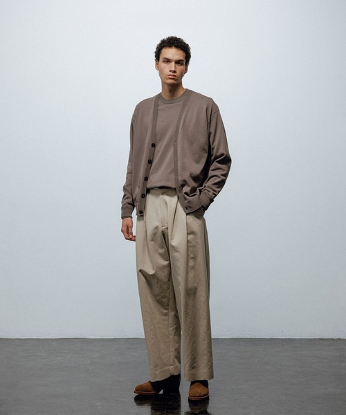 ADAM ET ROPE'(アダムエロペ)の「コットンダブルクロス バギー ワイド スラックス(スラックス・メンズ・ブラック/ベージュ・M/L)」の15枚目の写真