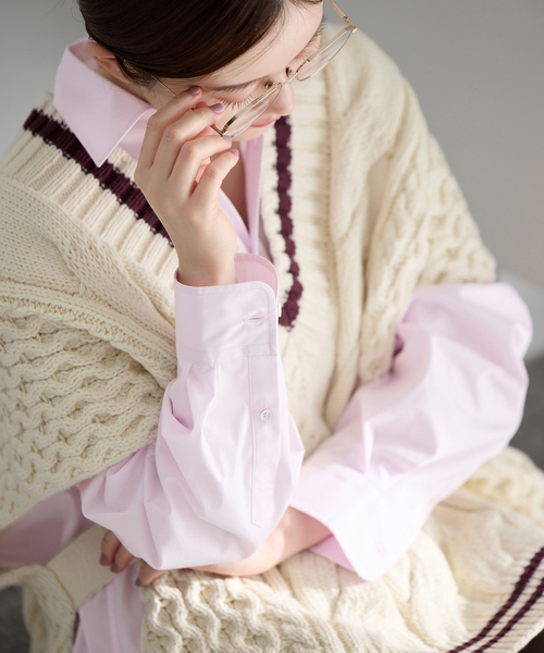 IENA（イエナ）の「T/C プレーンシャツ（シャツ/ブラウス・レディース・ホワイト/ピンク/ブルー・FREE）」の3枚目の写真