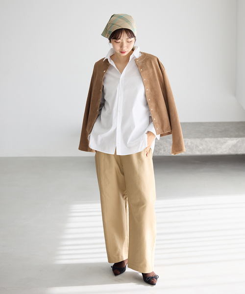 IENA（イエナ）の「T/C プレーンシャツ（シャツ/ブラウス・レディース・ホワイト/ピンク/ブルー・FREE）」の4枚目の写真