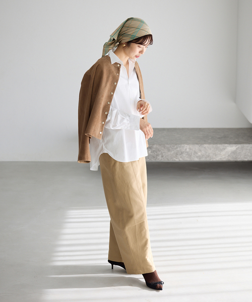 IENA（イエナ）の「T/C プレーンシャツ（シャツ/ブラウス・レディース・ホワイト/ピンク/ブルー・FREE）」の11枚目の写真