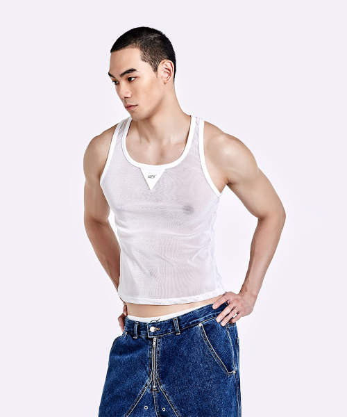 51%(フィフティーワンパーセント)の「Mesh Metal Logo Sleeveless - White(Tシャツ/カットソー・メンズ・その他・M/L)」の7枚目の写真