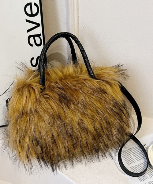 Ritzy(リッツィー)の「ふわふわフェイクファー2WAYハンドバッグ(トートバッグ・レディース・ベージュ/グレー/オフホワイト・FREE)」の15枚目の写真