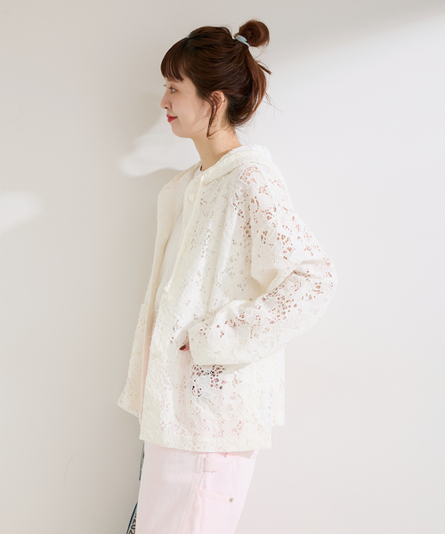 手洗い可 / レースフードシャツ（シャツ/ブラウス）｜B.C STOCK（ベー