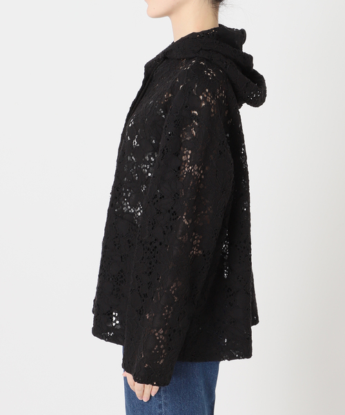 B.C STOCK(ベーセーストック)の「手洗い可 / レースフードシャツ(シャツ/ブラウス・レディース・ブラック/ホワイト/キャメル・FREE)」の12枚目の写真