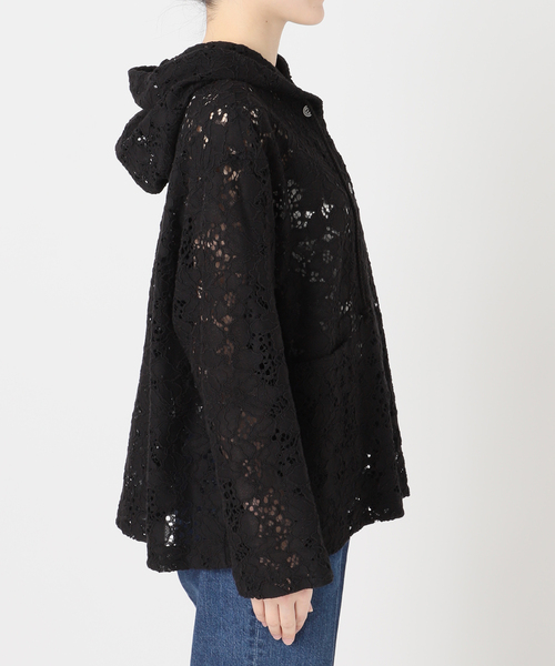 B.C STOCK(ベーセーストック)の「手洗い可 / レースフードシャツ(シャツ/ブラウス・レディース・ブラック/ホワイト/キャメル・FREE)」の14枚目の写真