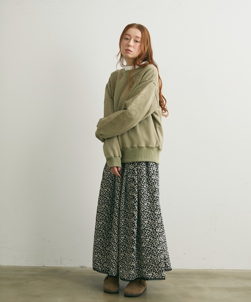 Crisp（クリスプ）の「フラワーギャザースカート（スカート・レディース・ベージュ/ブラック・FREE）」の19枚目の写真