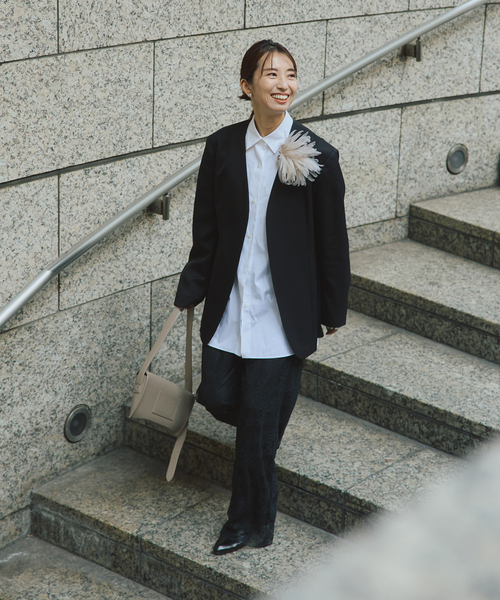 VERMEIL par iena（ヴェルメイユパーイエナ）の「Soft Lace パンツ（その他パンツ・レディース・ブラック/ホワイト・38/36）」の6枚目の写真