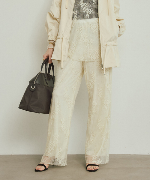 VERMEIL par iena（ヴェルメイユパーイエナ）の「Soft Lace パンツ（その他パンツ・レディース・ブラック/ホワイト・38/36）」の14枚目の写真