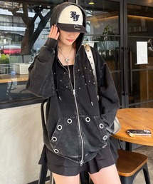 SPIRALGIRL（スパイラルガール）の「アイレットクラッシュロゴオーバーパーカー（パーカー）」