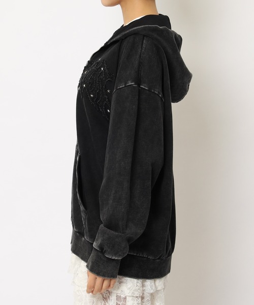 SPIRALGIRL（スパイラルガール）の「アイレットクラッシュロゴオーバーパーカー（パーカー・レディース・ブラック/ピンク/グレー・FREE）」の20枚目の写真