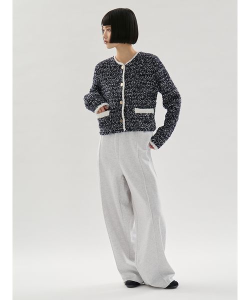 emmi（エミ）の「ツイードライクニットジャケット（カーディガン/ボレロ・レディース・ホワイト/ライトブルー/ネイビー・F）」の14枚目の写真