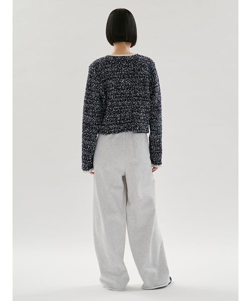 emmi（エミ）の「ツイードライクニットジャケット（カーディガン/ボレロ・レディース・ホワイト/ライトブルー/ネイビー・F）」の15枚目の写真