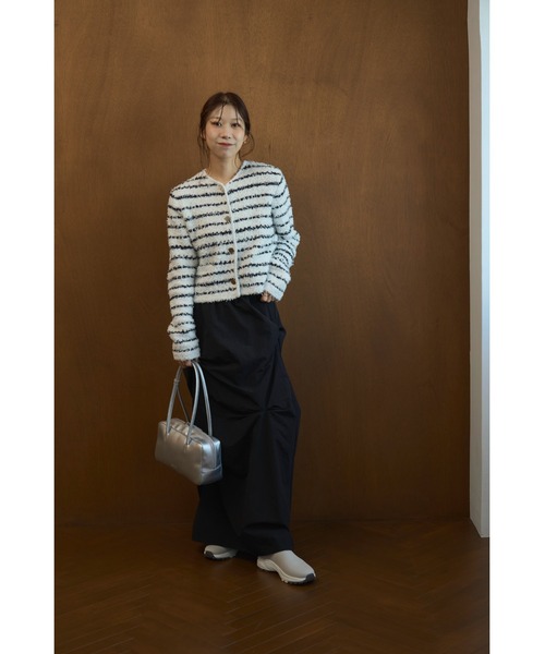 emmi（エミ）の「ツイードライクニットジャケット（カーディガン/ボレロ・レディース・ホワイト/ライトブルー/ネイビー・F）」の20枚目の写真