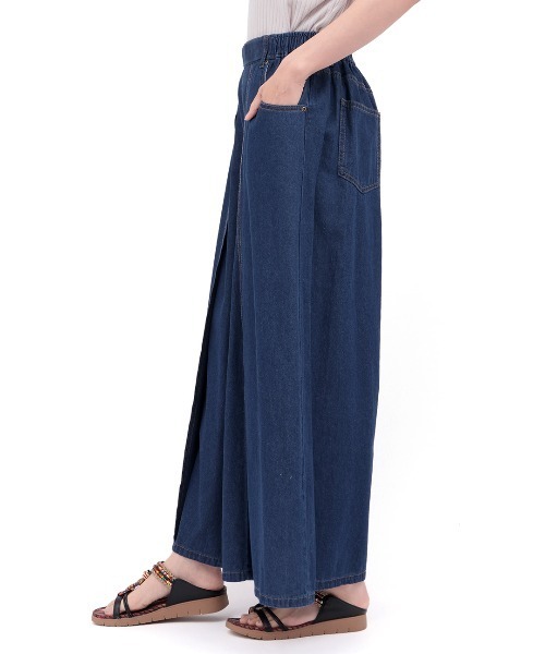 チチカカ(チチカカ)の「Orale! フロントタックワイドデニムパンツ(デニムパンツ・レディース・ブラック/インディゴブルー・FREE)」の8枚目の写真