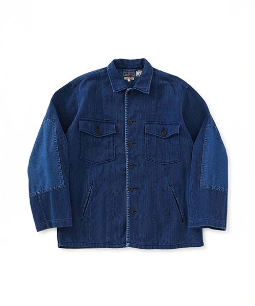 BLUE BLUE JAPAN(ブルーブルージャパン)の「カセゾメサシコ ファティーグシャツ(シャツ/ブラウス・メンズ・インディゴブルー・S/M/L/XL)」の1枚目の写真