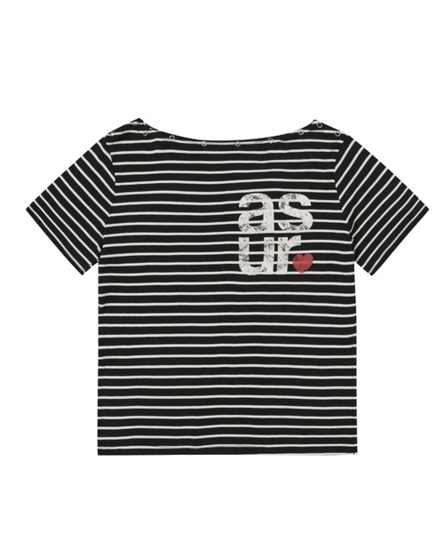 as you are(アズユーアー)の「◇ASYOUARE◇ブランド直輸入正規品/ストライプオフショルダーTシャツ STRIPED OFF-SHOULDER T-SHIRT(Tシャツ/カットソー・レディース・ブラック/チャコール/グレー・FREE)」の22枚目の写真