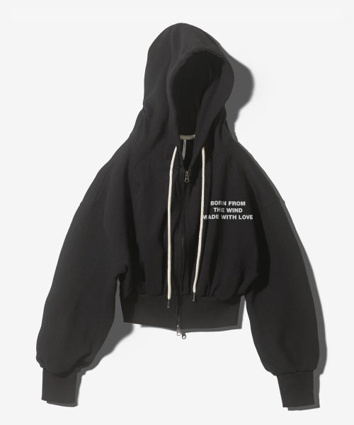 MWL CROP HOODED ZIPUP — черная