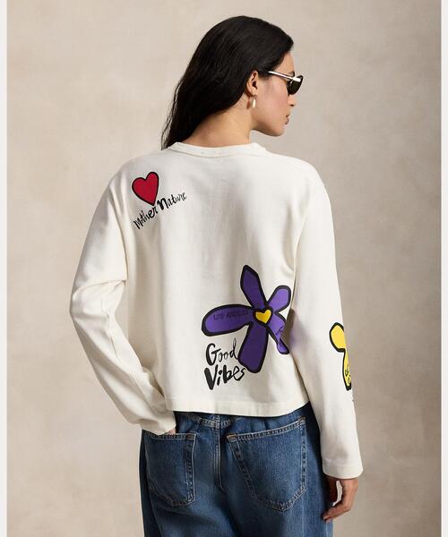 POLO RALPH LAUREN(ポロ ラルフ ローレン)の「フローラル グラフィック ジャージー ロングスリーブ Tシャツ(Tシャツ/カットソー・レディース・ホワイト・XS/XL/L/M/S)」の6枚目の写真