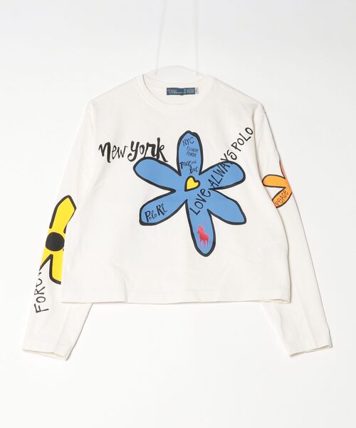 POLO RALPH LAUREN(ポロ ラルフ ローレン)の「フローラル グラフィック ジャージー ロングスリーブ Tシャツ(Tシャツ/カットソー・レディース・ホワイト・XS/XL/L/M/S)」の4枚目の写真