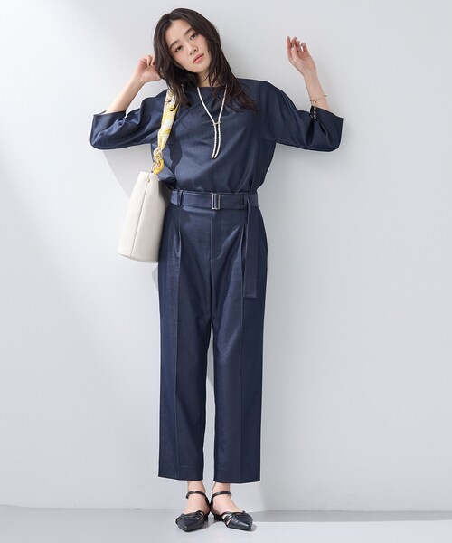 INDIVI（インディヴィ）の「【洗える／UVケア／SETUP可能】デニムライクテーパードパンツ（その他パンツ・レディース・サックスブルー系3/ネイビー系3/ブルー系その他5・40/38/36/13/05/15 /19）」の15枚目の写真