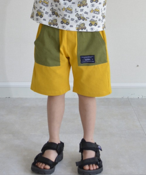Tappet(タペット)の「配色切り替えショートパンツ(その他パンツ・キッズ・マスタード・100cm/110cm/120cm/130cm/140cm/150cm/160cm)」の1枚目の写真