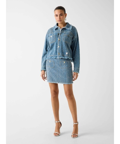 Guess（ゲス）の「JULIETTE Skirt スカート（スカート・レディース・インディゴブルー・25inch/26inch/24inch）」の4枚目の写真