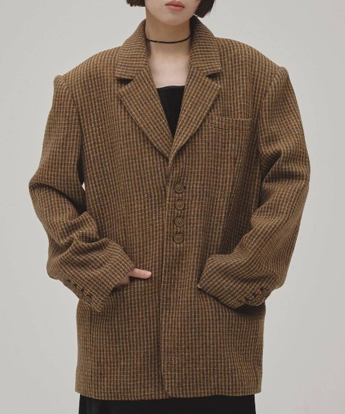 TODAYFUL(トゥデイフル)の「【TODAYFUL/トゥデイフル】Wool100% Check Jacket/ウール100%チェックジャケット(テーラードジャケット・レディース・キャメル・36/38)」の1枚目の写真