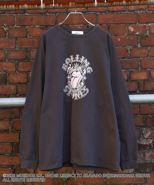 CRAFT STANDARD BOUTIQUE（クラフトスタンダードブティック）の「【ザ・ローリング・ストーンズ】ラグランロンT（Tシャツ/カットソー・メンズ・チャコールグレー/ブラック・L/M/S）」の2枚目の写真