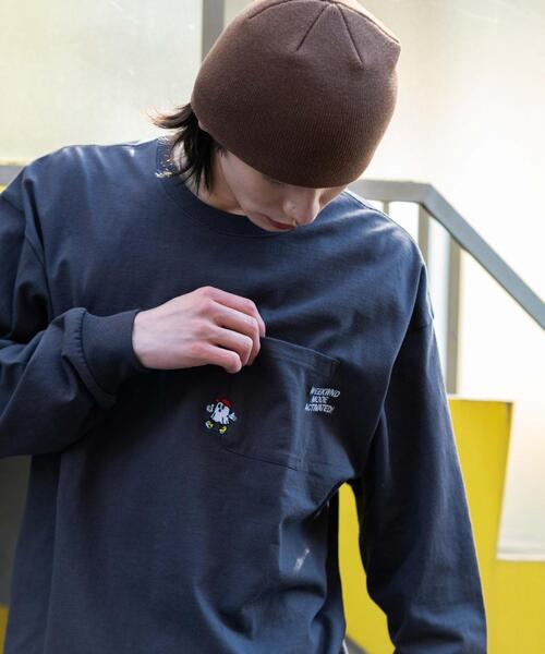 WEGO(ウィゴー)の「WEGO/【26年春夏新作】ポケット刺繍BIG T(LS)(Tシャツ/カットソー・メンズ・ホワイト/アッシュグレー/スミクロ・LARGE/MEDIUM)」の18枚目の写真