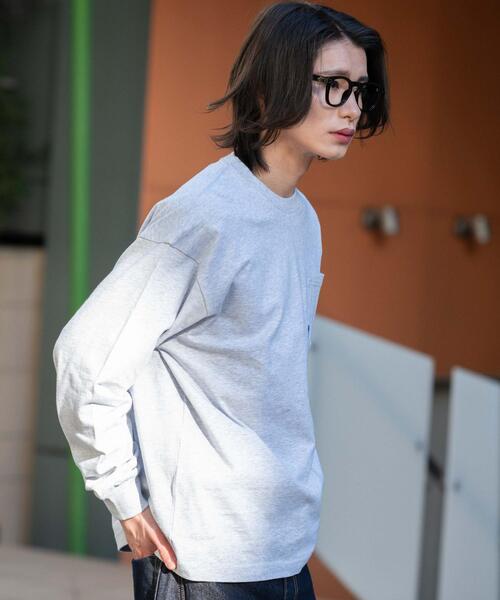 WEGO(ウィゴー)の「WEGO/【26年春夏新作】ポケット刺繍BIG T(LS)(Tシャツ/カットソー・メンズ・ホワイト/アッシュグレー/スミクロ・LARGE/MEDIUM)」の13枚目の写真