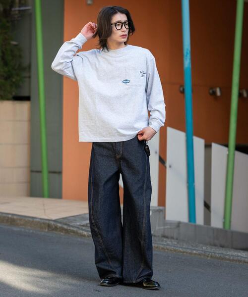 WEGO(ウィゴー)の「WEGO/【26年春夏新作】ポケット刺繍BIG T(LS)(Tシャツ/カットソー・メンズ・ホワイト/アッシュグレー/スミクロ・LARGE/MEDIUM)」の4枚目の写真