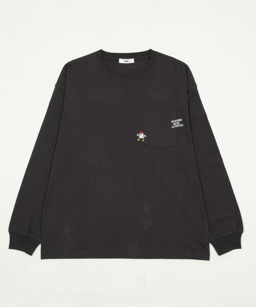 WEGO(ウィゴー)の「WEGO/【26年春夏新作】ポケット刺繍BIG T(LS)(Tシャツ/カットソー・メンズ・ホワイト/アッシュグレー/スミクロ・LARGE/MEDIUM)」の6枚目の写真