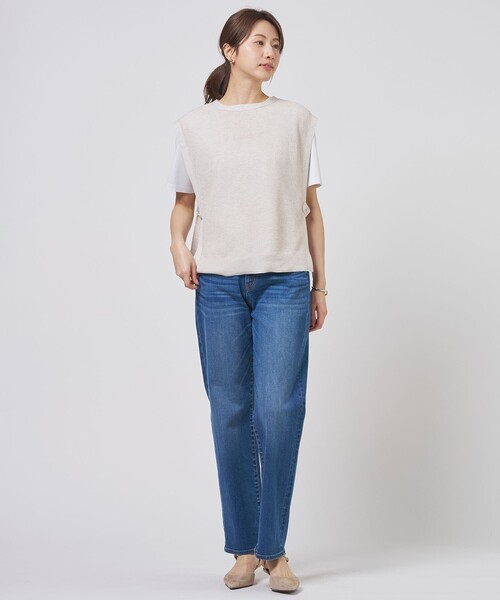 J.PRESS（ジェイプレス）の「Vis/Pe スパーク ニット ベスト（ベスト・レディース・ライトグレー系/ネイビー系/アイボリー系/スカイブルー系・F）」の5枚目の写真