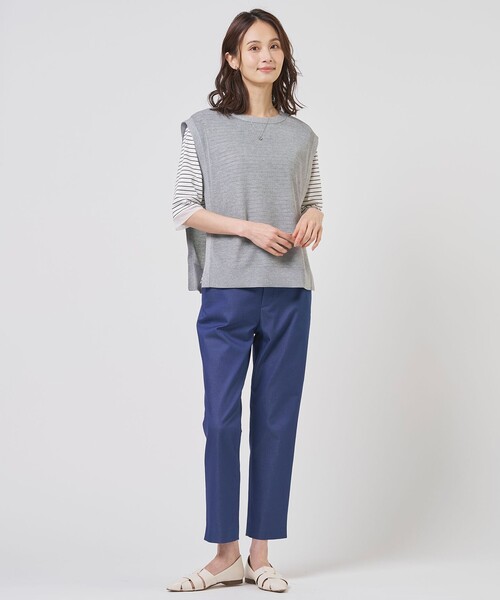 J.PRESS（ジェイプレス）の「Vis/Pe スパーク ニット ベスト（ベスト・レディース・ライトグレー系/ネイビー系/アイボリー系/スカイブルー系・F）」の8枚目の写真