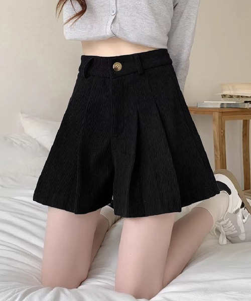 Miniministore(ミニミニストア)の「コーデュロイ ショートパンツ レディース(スラックス・レディース・ブラウン/ブラック・M/XL/L)」の1枚目の写真