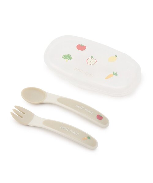petit main（プティマイン）の「スプーン・フォークセット（マグ/哺乳瓶/お食事グッズ・キッズ・ベージュ/グリーン/ライトピンク・F）」の2枚目の写真