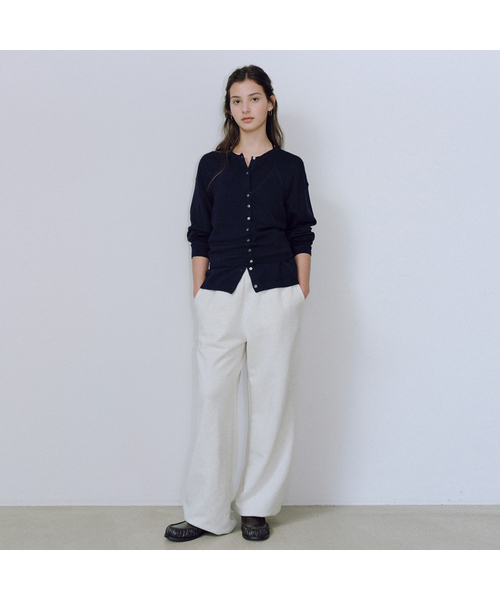 URAGO(ユラーゴ)の「Monet round button cardigan(カーディガン/ボレロ・レディース・チャコールグレー/ネイビー/ライトグレー・FREE)」の3枚目の写真