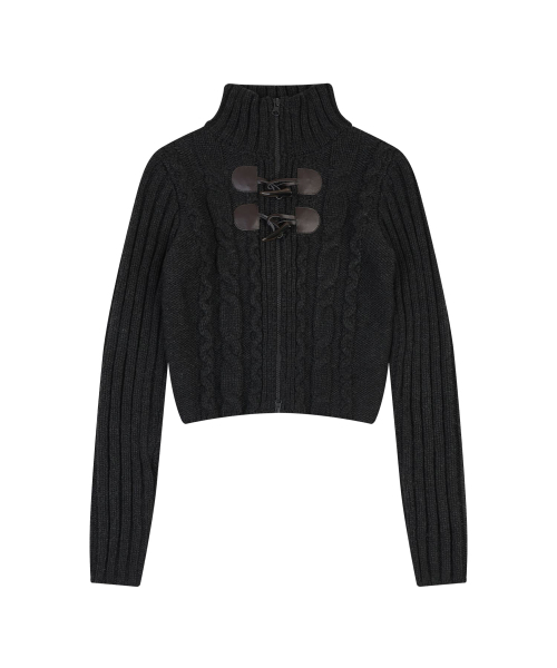 ORDINARY HOLIDAY（オーディナリー ホリデー）の「TOGGLE CABLE CARDIGAN [CHARCOAL]（カーディガン/ボレロ・レディース・その他・FREE）」の2枚目の写真