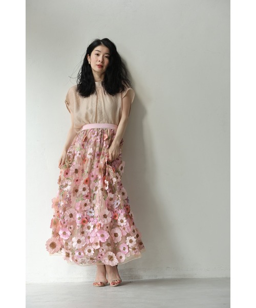 春満開お花に包まれるベールロングスカート 【公式通販】