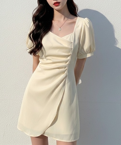 NANEA(ナネア)の「フレンチガーリーアシンメトリーワンピース(ワンピース・レディース・ブラック/ホワイト・MEDIUM/SMALL)」の7枚目の写真