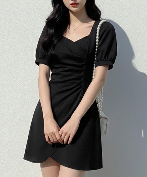 NANEA(ナネア)の「フレンチガーリーアシンメトリーワンピース(ワンピース・レディース・ブラック/ホワイト・MEDIUM/SMALL)」の14枚目の写真