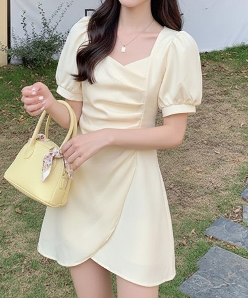NANEA(ナネア)の「フレンチガーリーアシンメトリーワンピース(ワンピース・レディース・ブラック/ホワイト・MEDIUM/SMALL)」の10枚目の写真