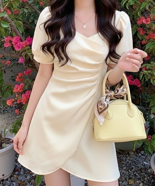 NANEA(ナネア)の「フレンチガーリーアシンメトリーワンピース(ワンピース・レディース・ブラック/ホワイト・MEDIUM/SMALL)」の12枚目の写真