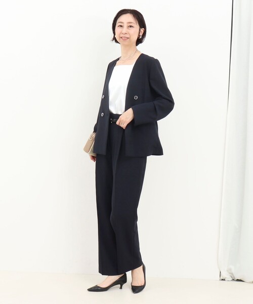 MICO COULIER（ミコクリエ）の「《セットアップ対応》シアーチェックパンツ（その他パンツ・レディース・ネイビー・38/40）」の4枚目の写真