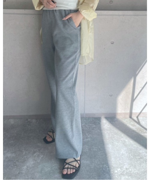 amini（アミニ）の「ワッフルイージーパンツ（その他パンツ・レディース・杢グレー/アイボリー/ブラック・MEDIUM）」の3枚目の写真
