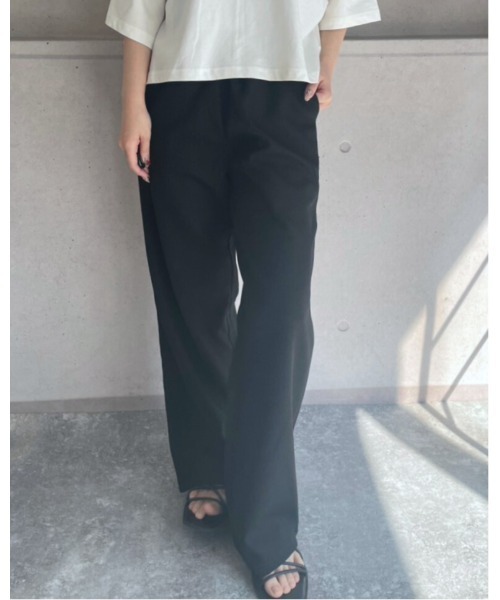 amini（アミニ）の「ワッフルイージーパンツ（その他パンツ・レディース・杢グレー/アイボリー/ブラック・MEDIUM）」の2枚目の写真
