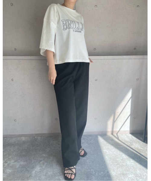 amini（アミニ）の「ワッフルイージーパンツ（その他パンツ・レディース・杢グレー/アイボリー/ブラック・MEDIUM）」の10枚目の写真