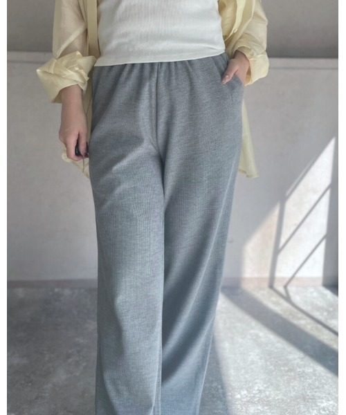 amini（アミニ）の「ワッフルイージーパンツ（その他パンツ・レディース・杢グレー/アイボリー/ブラック・MEDIUM）」の16枚目の写真